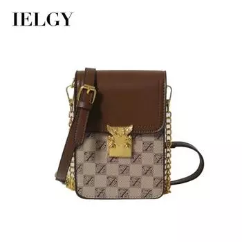 IELGY Женская сумка для мобильного телефона с бриллиантовой цепочкой, модная универсальная вертикальная сумка-мессенджер белый