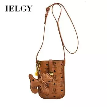 IELGY Женская сумка для мобильного телефона, универсальная маленькая квадратная сумка-мессенджер с вертикальным принтом, милая маленькая маленькая сумка с принтом в корейской версии белый