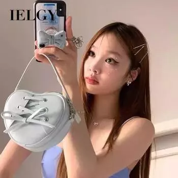 IELGY Женская сумка Love в балетном стиле, милая и милая сумка через плечо с бантом синий