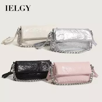 IELGY Женская сумка-мешок подмышку, модная сумка на цепочке, универсальная сумка-мессенджер большой вместимости белый