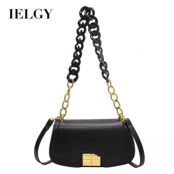 IELGY Женская сумка-мессенджер, популярная квадратная сумка на плечо с цепочкой. бежевый