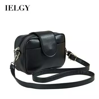 IELGY Женская сумка-мессенджер, простая однотонная женская повседневная модная маленькая квадратная сумка через плечо чёрный