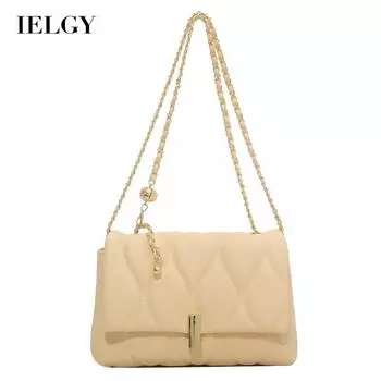 IELGY Женская сумка-мессенджер в корейском стиле с текстурной молнией в стиле ретро чёрный