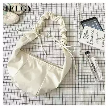 IELGY Женская сумка-мессенджер в японском литературном стиле Харадзюку, корейская версия ретро-студенческой плиссированной сумки в стиле темной гавани чёрный