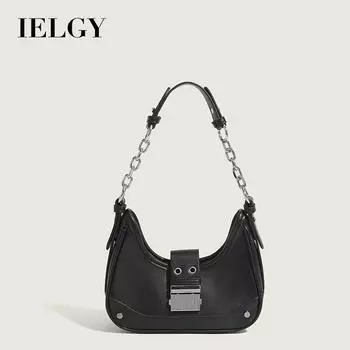 IELGY Женская сумка Moon Bag, персонализированная сумка-багет с цепочкой для сращивания подмышек чёрный