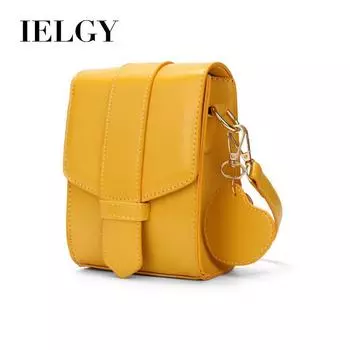 IELGY Женская сумка на плечо, диагональный широкий ремень, маленькая квадратная сумка чёрный