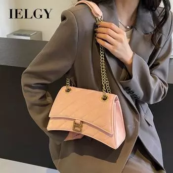 IELGY Женская сумка-песочные часы, модная зарубежная сумка подмышками, универсальная сумка-мессенджер на плечо с цепочкой бежевый