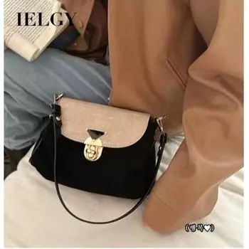 IELGY Женская сумка-подмышка в стиле нишевого дизайна, темного цвета, в стиле ретро, можно носить на одном плече чёрный