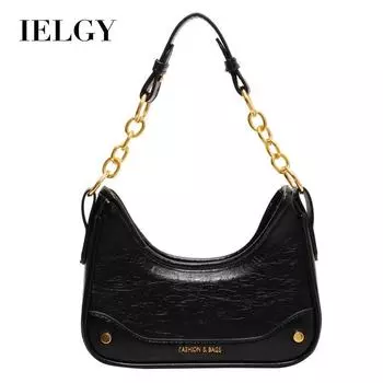 IELGY Женская сумка подмышки, высококачественная зарубежная модная французская нишевая сумка через плечо чёрный