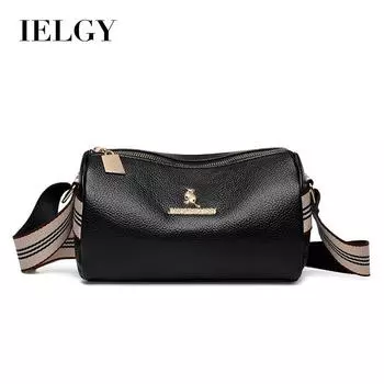 IELGY Женская сумка-подушка большой вместимости, повседневная сумка через плечо с широким ремнем чёрный