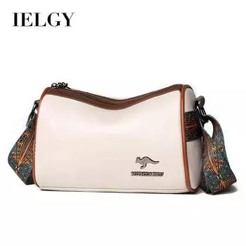 IELGY Женская сумка-подушка, Boston Vintage, универсальная, с широким плечевым ремнем, большая вместимость, сумка через плечо чёрный