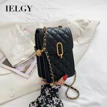 IELGY Женская сумка с бриллиантовой цепочкой, модная корейская версия модной сумки-мессенджера через плечо для мобильного телефона белый