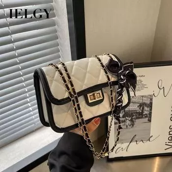 IELGY Женская сумка с бриллиантовой цепочкой, простая сумка через плечо белый