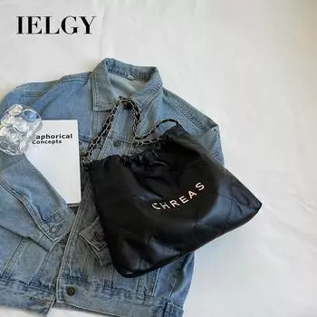 IELGY Женская сумка с цепочкой из бриллиантов, повседневная корейская версия модной сумки через плечо подмышкой чёрный