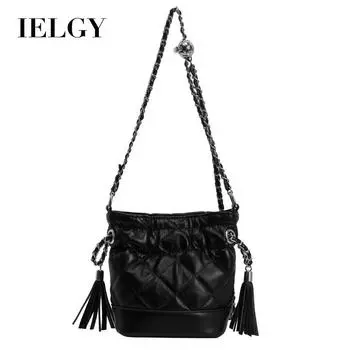 IELGY Женская сумка с цепочкой из бриллиантов, сумка-ведро, универсальная сумка через плечо чёрный