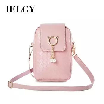 IELGY Женская сумка Тип чехла для мобильного телефона На одно плечо Черная кисточка Жемчуг Диагональ Корейская версия Тканая белый