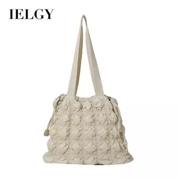 IELGY Женская сумка-тоут Cloud, сумка-шоппер Diamond Tote с пуховым принтом под мышками, вместительная сумка через плечо для поездок на работу. серый