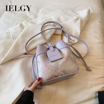IELGY Женская сумка-ведро через плечо, большой вместимости фиолетовый