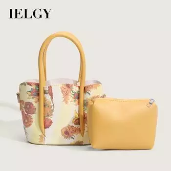 IELGY Женская сумка-ведро с принтом вишни и лепестками, контрастная цветная сумка для матери и ребенка, сумка-мессенджер белый