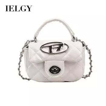 IELGY Женская сумочка, модная сумка-мессенджер с бриллиантовой цепочкой, маленькая квадратная сумка коричневый