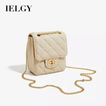 IELGY Женская универсальная маленькая квадратная сумка через плечо из искусственной кожи бежевый