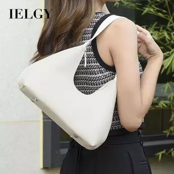 IELGY Женская универсальная сумка через плечо, модная, однотонная сумка в форме пельменя белый