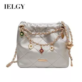 IELGY Женская универсальная сумка-мессенджер с цепочкой, модная сумка-ведро чёрный