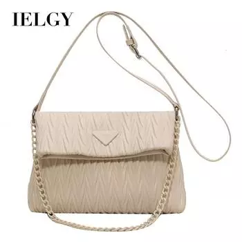 IELGY Женская универсальная сумка на цепочке, переносная сумка на плечо с косым креплением, черная складная сумка-мешок с ушами. бежевый