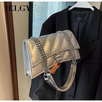 IELGY Женская универсальная сумка в виде песочных часов, черная поп-цепочка под мышками через плечо на одно плечо для поездок на работу чёрный