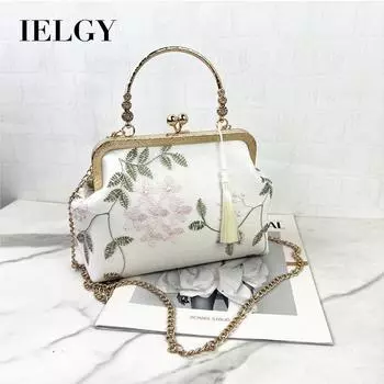 IELGY Женская универсальная винтажная сумка через плечо с вышивкой зелёный