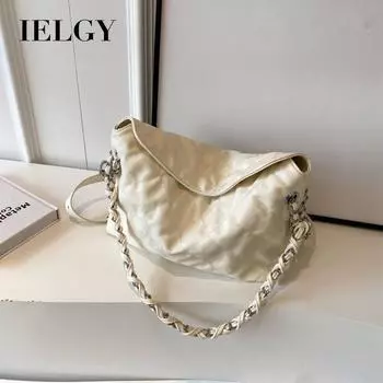 IELGY Женская винтажная сложенная сумка подмышки премиум-класса, модная дорожная сумка, сумка через плечо большой вместимости белый