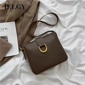 IELGY Женская винтажная универсальная сумка через плечо с текстурированной модной сумкой-ведром чёрный