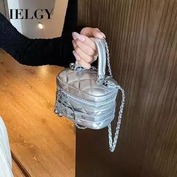 IELGY Женская вышивка нитками, ручной диагональный ремень, пряжка для ремня, губная помада, маленькая сумка коричневый