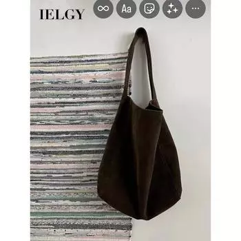 IELGY Женская замшевая сумка через плечо Maillard большой вместимости