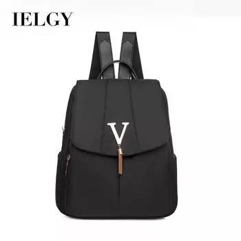 IELGY Женский черный рюкзак из ткани Оксфорд с защитой от брызг, корейская версия модной вместительной женской деловой дорожной сумки чёрный