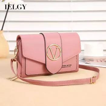 IELGY Женский длинный диагональный кошелек в корейском стиле с двойной молнией красный