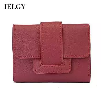 IELGY Женский кошелек, короткий корейский модный милый мини-женский кошелек, чехол для карт красный