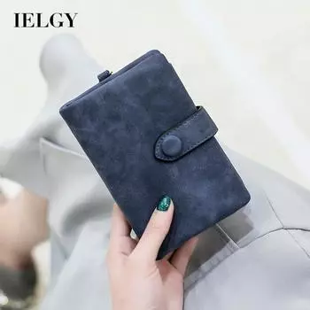 IELGY Женский маленький свежий и милый короткий матовый кошелек в корейском стиле чёрный