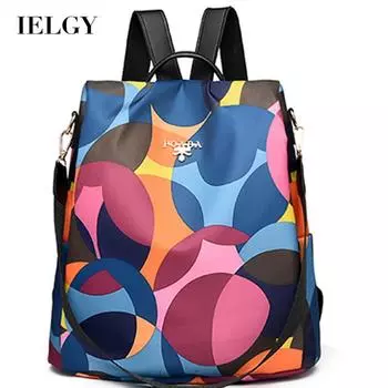 IELGY Женский модный рюкзак через плечо, универсальный рюкзак из ткани Оксфорд в корейском стиле с защитой от кражи для женщин чёрный