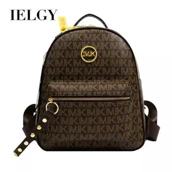 IELGY Женский модный универсальный рюкзак большой вместимости с модным принтом в Европе и Америке кофейный