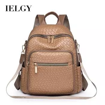 IELGY Женский модный универсальный рюкзак, плетеная вместительная дорожная сумка премиум-класса чёрный