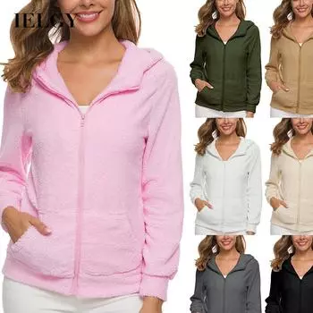 IELGY женский плюшевый свитер, осенне-зимняя женская новая куртка из овечьей шерсти, пальто S белый