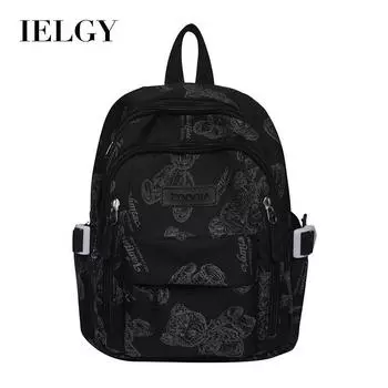 IELGY Женский рюкзак, повседневный рюкзак со светоотражающим медведем, рюкзак для путешествий для студентов колледжей чёрный