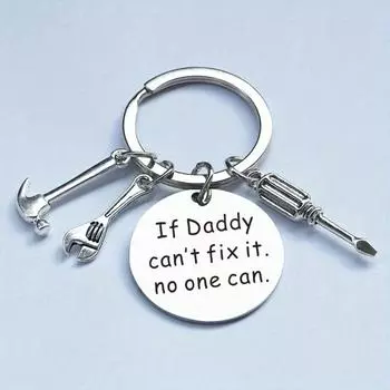 If Dad Can t Fix It, No One Can Keychain Stainless Steel Wrench Hammer Screwdriver Tools Key Chain Ring Father s Day Gift For Dad Papa
