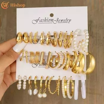 IF ME18 пар/компл. Роскошные серьги-кольца для женщин, элегантные серьги с искусственным жемчугом в форме сердца, смолы, C-образные серьги, аксессуары, ювелирные изделия