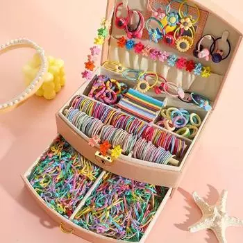 IF ME 1221 Pieces of Dreamy Cute Plastic Hair Accessories Set - Красочные эластичные резинки для волос, бабочки, заколки для волос и шпильки Без коробки разноцветный