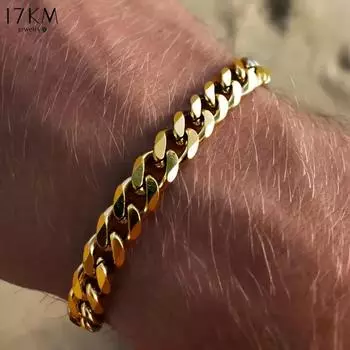 IF ME 1 Модный браслет-цепочка из нержавеющей стали в стиле хип-хоп, подходит для повседневного отдыха мужчин и универсального подарка для бутиков серебряный