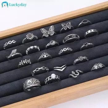 IF ME 21 шт./компл. ретро винтажный комплект колец с цветком и бабочкой змея багуа серебряные усовершенствованные кольца для женщин ювелирные аксессуары