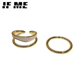 IF ME 2 шт./компл. модный двухслойный белый набор колец для капель масла для женщин, аксессуары, ювелирные изделия