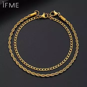 iF ME 2шт/комплект браслет из нержавеющей стали для женщин простые витые браслеты модные аксессуары ювелирные изделия 1